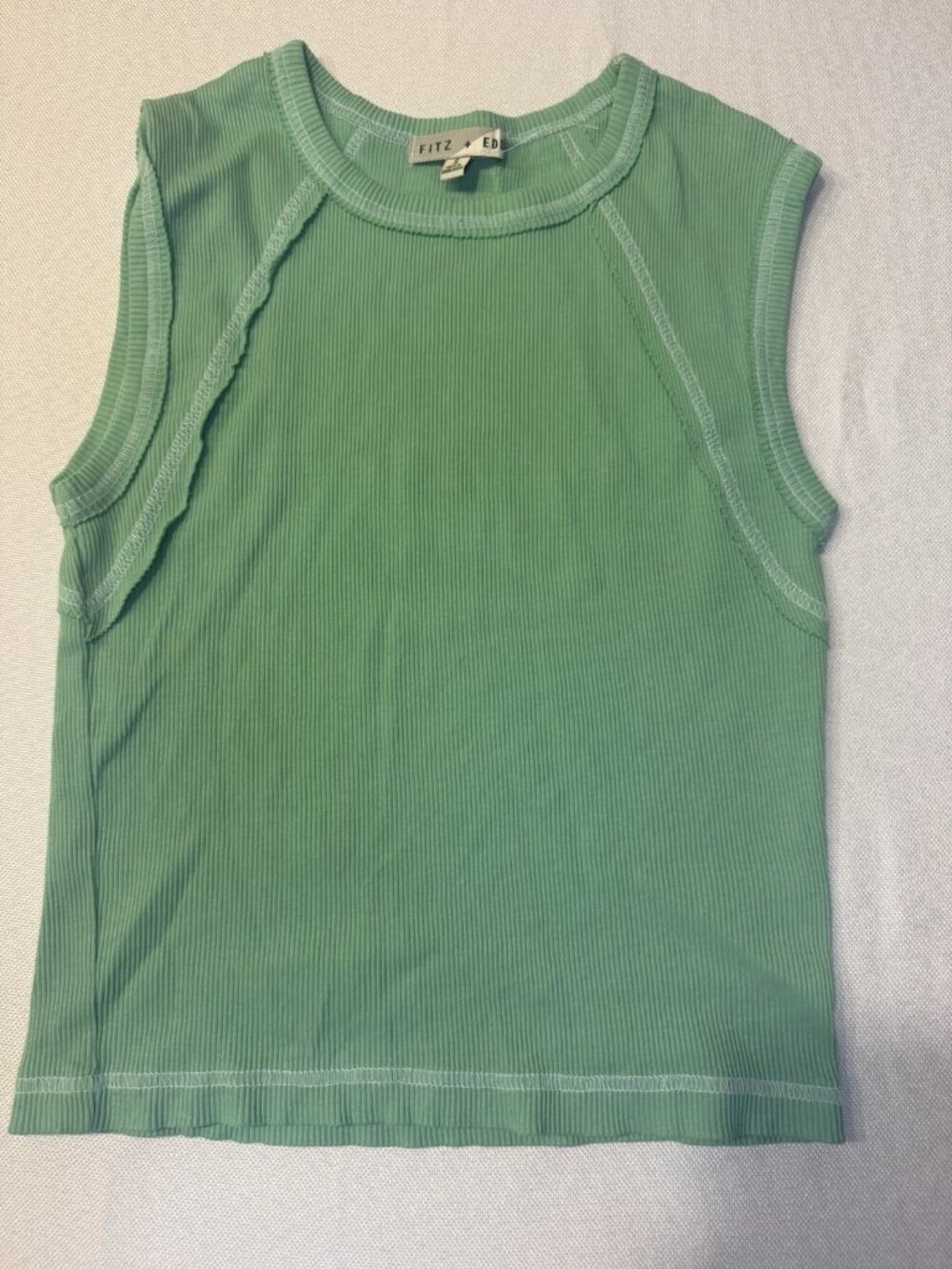 Women's Fitz + Eddi Green Tank Top Sleeveless Comfort Size S